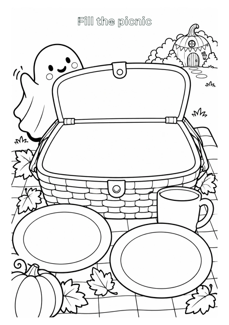 Draw a picnic feast printable page